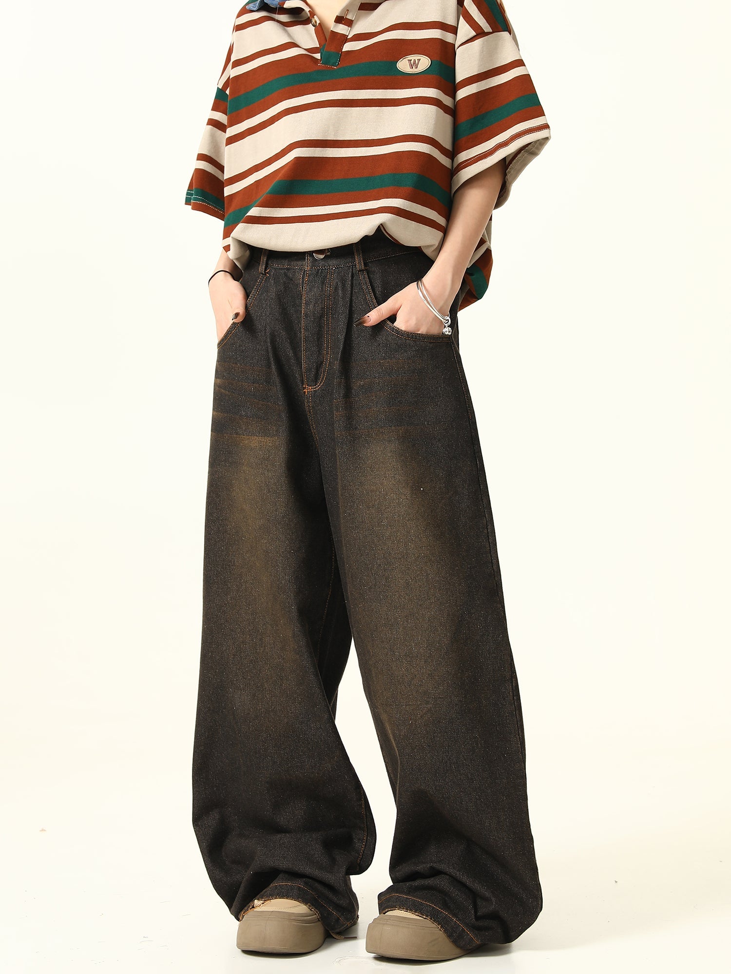 Vintage Denim Wide Leg Pants