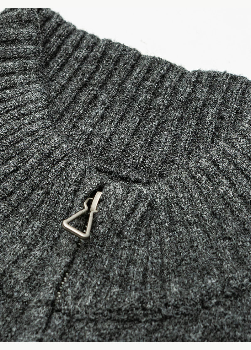 Mélange Zip Knit Cardigan