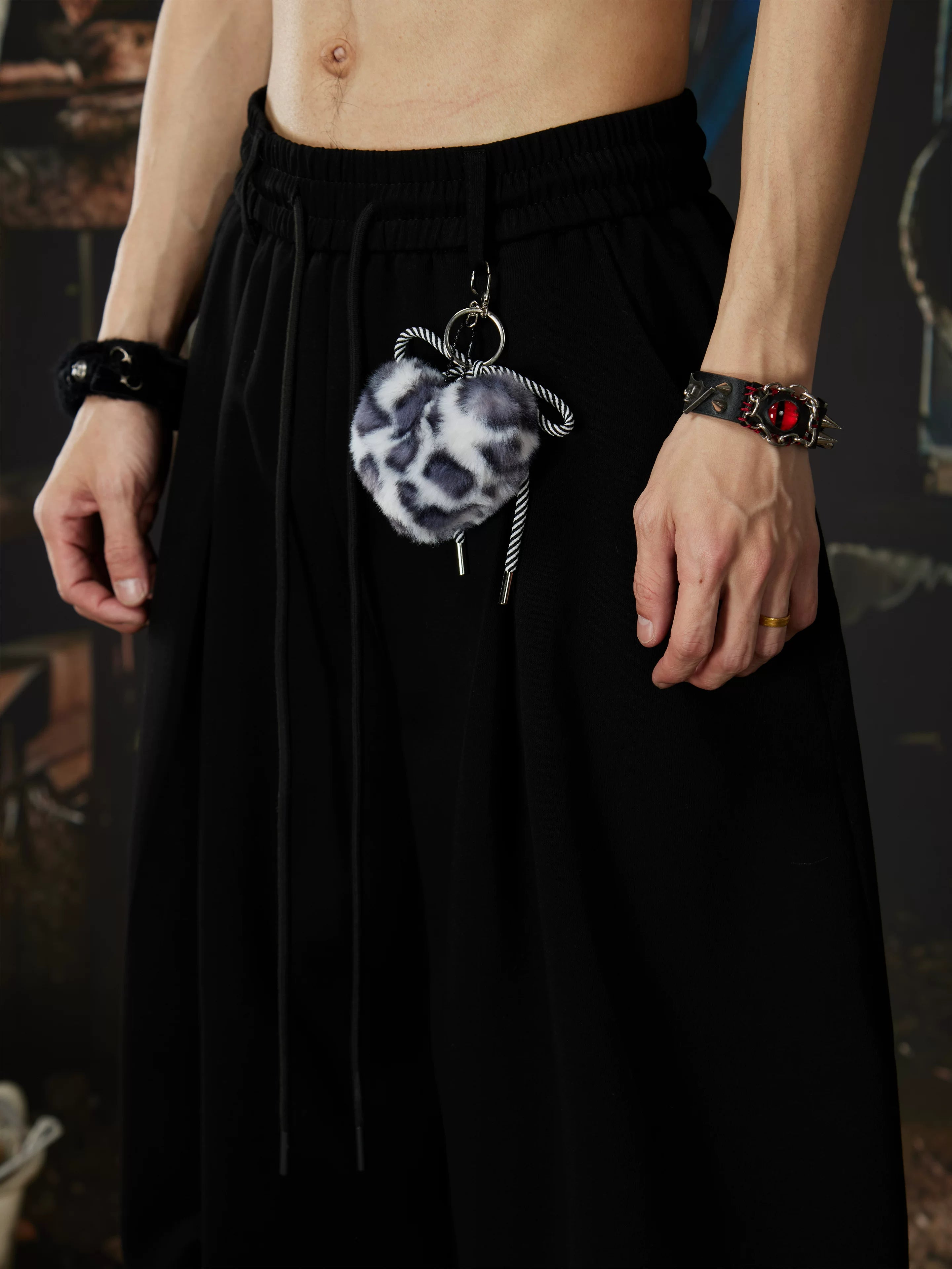 Gothic Script Halo Wide‑Leg Sweatpants