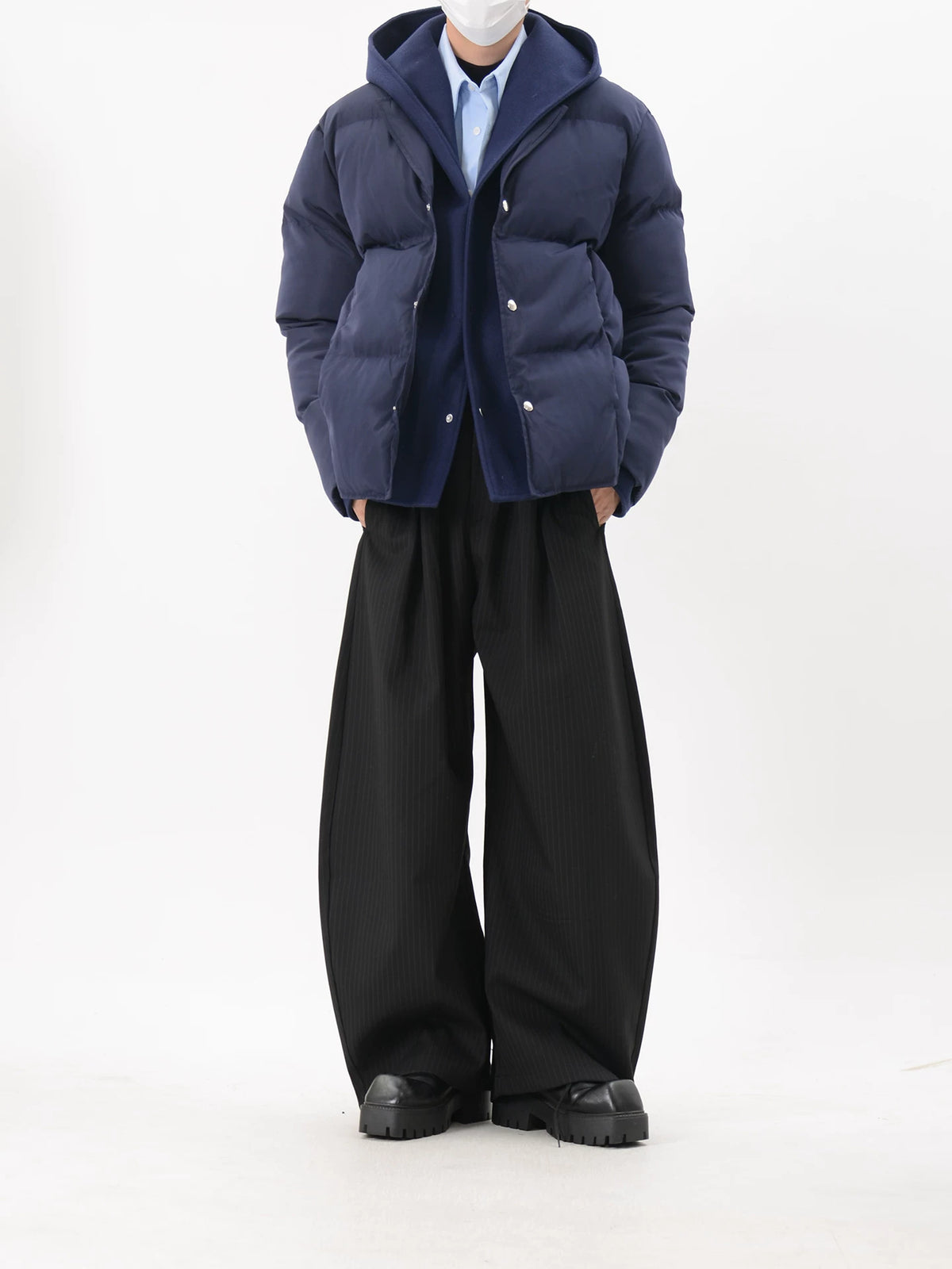Hooded Snap-Button Puffer Jacket