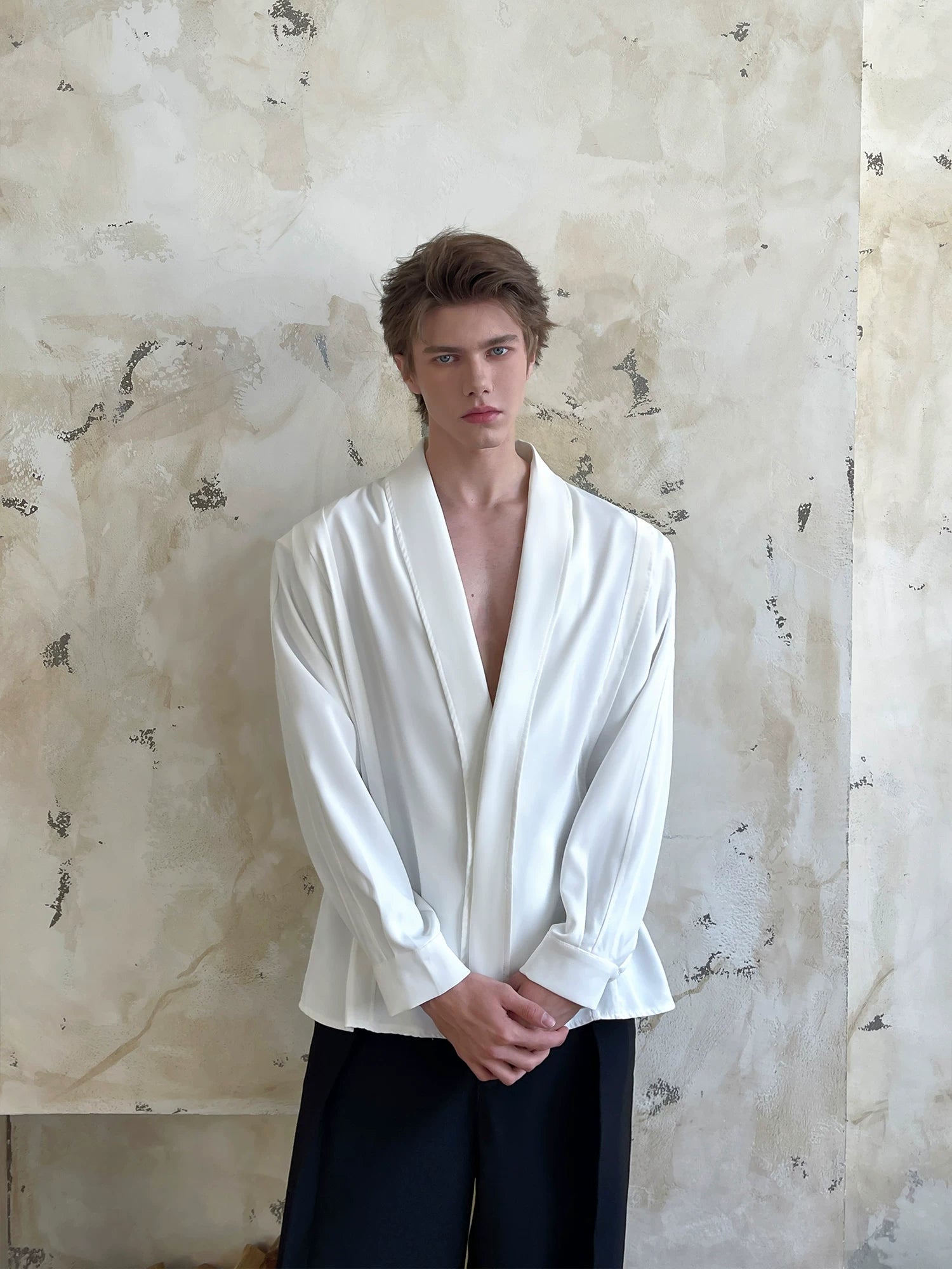 Ivory Muse Deep Drape Shirt