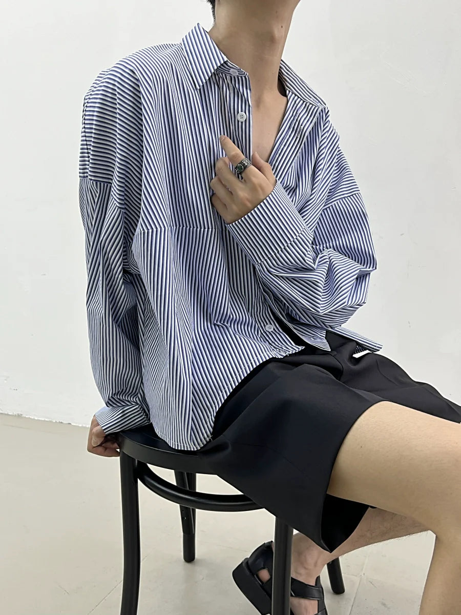 Azure Pinstripe Relaxed Shirt