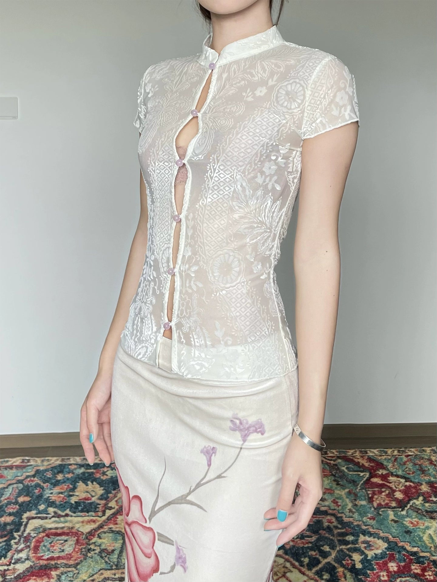 Lace Cheongsam Top