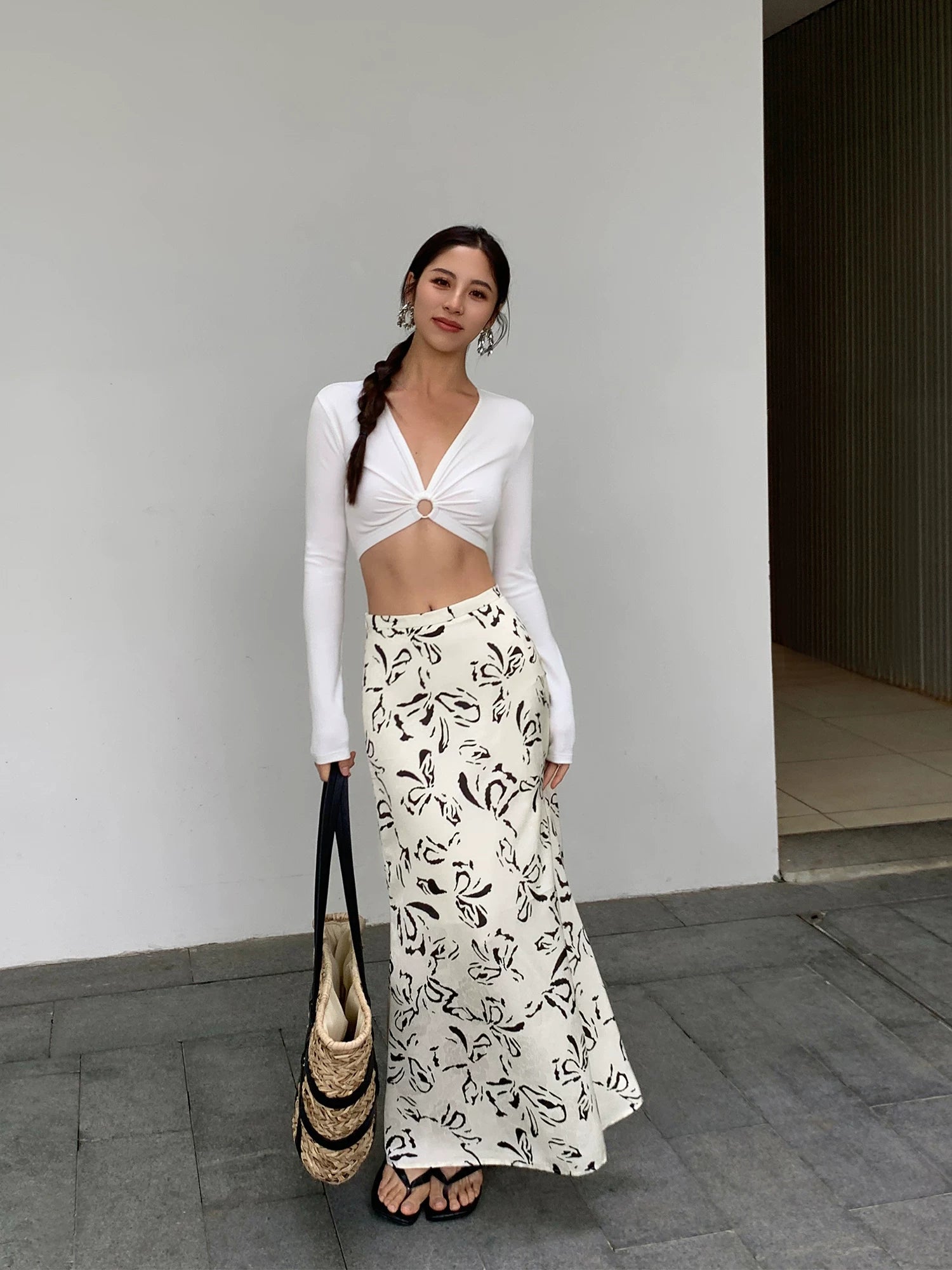 Ring Detail Plunge Crop Top