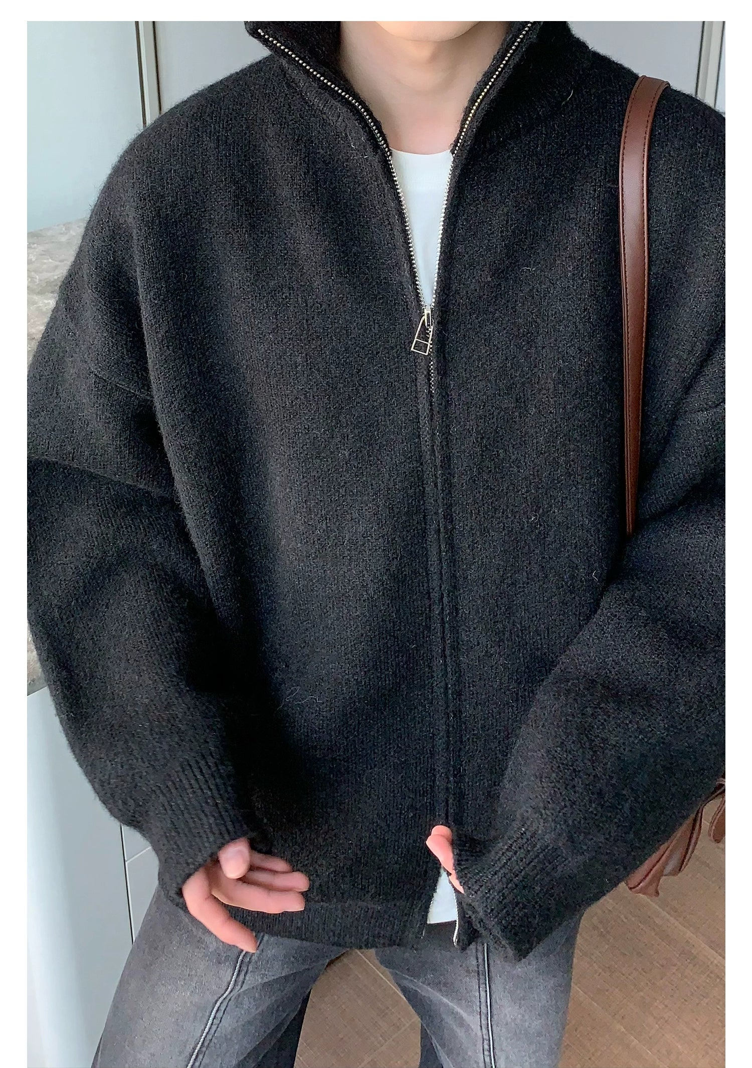 Zip Up Knit Jacket