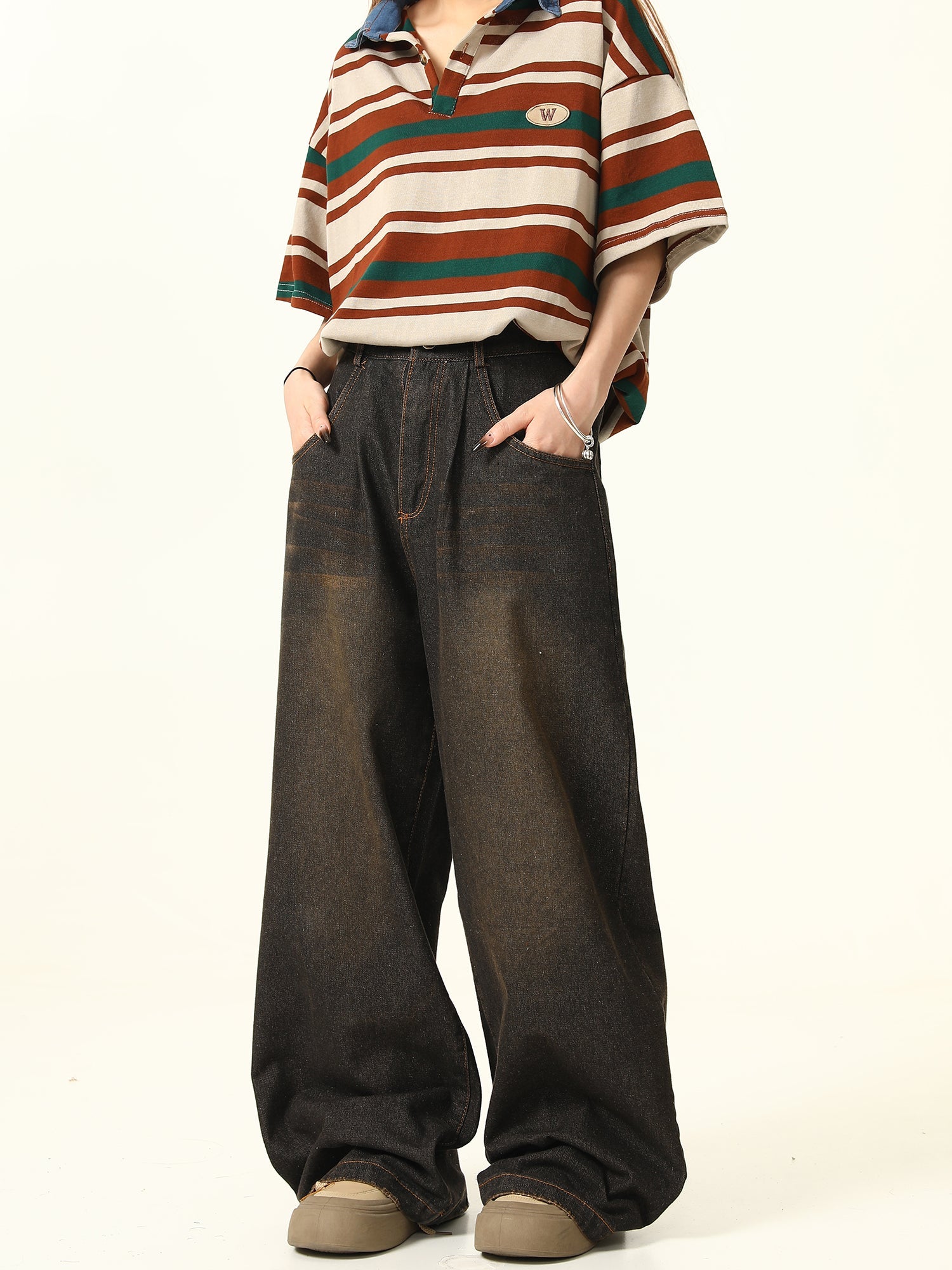 Vintage Denim Wide Leg Pants