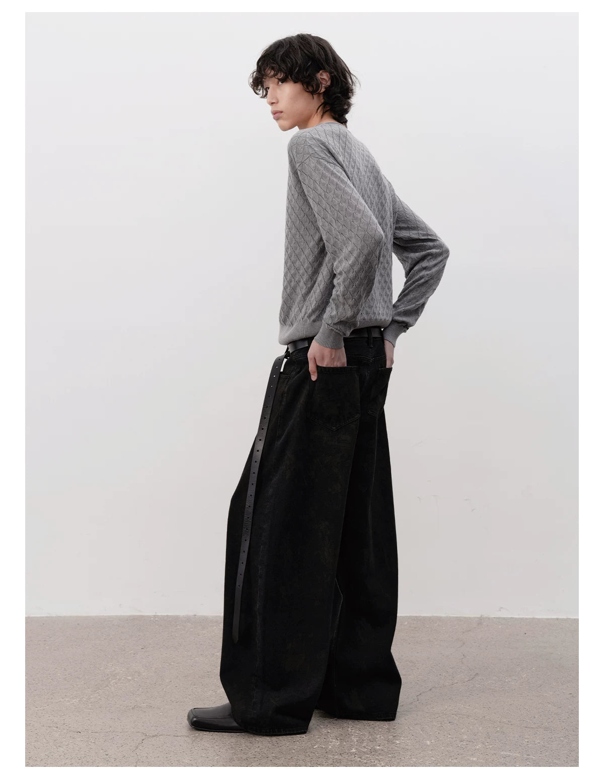 Washed Black Ultra Wide-Leg Puddle Jeans