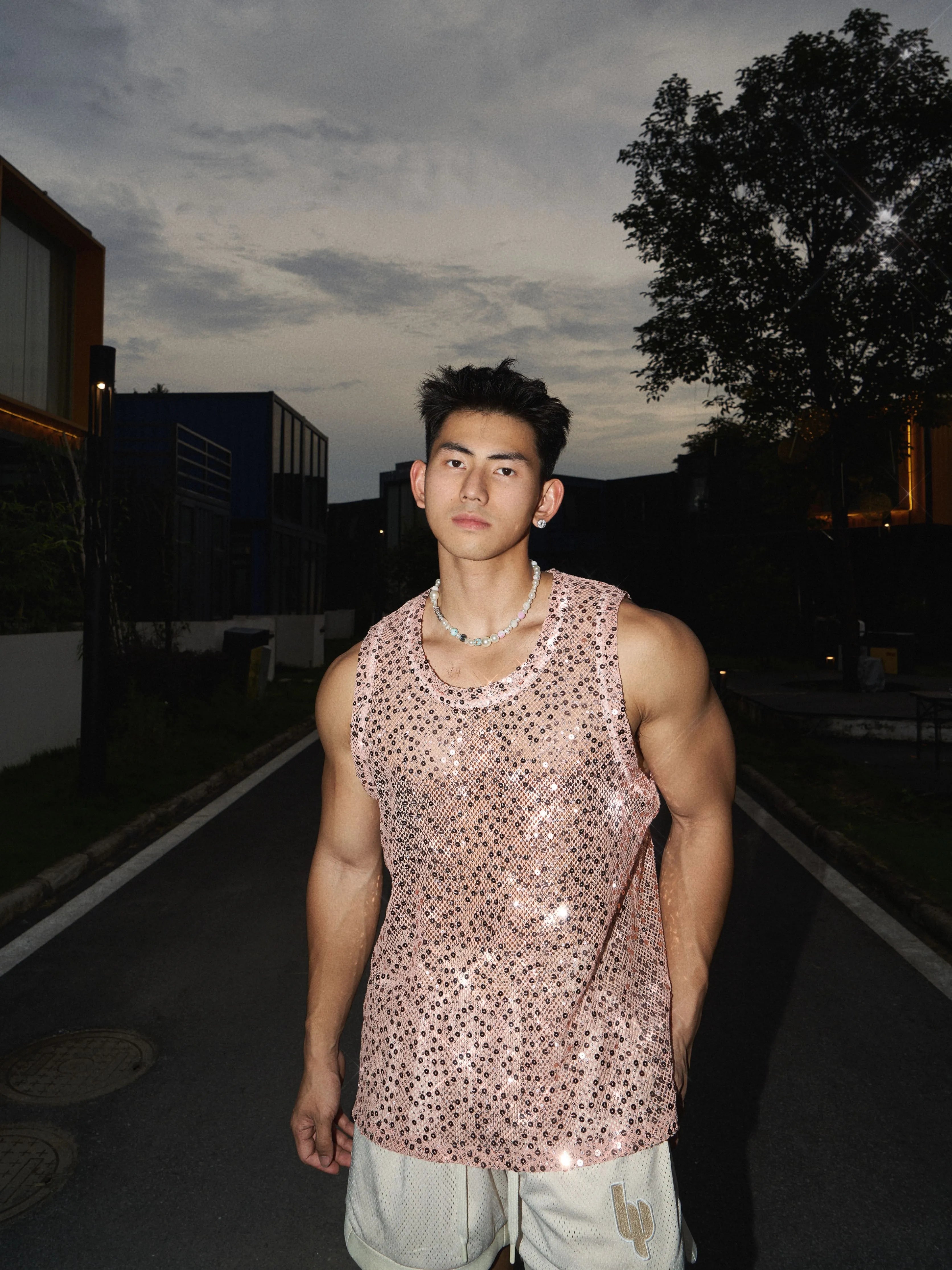 Sequin Athletic Tank Top