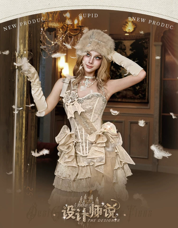 Ivory Beaded Bow Corset Top