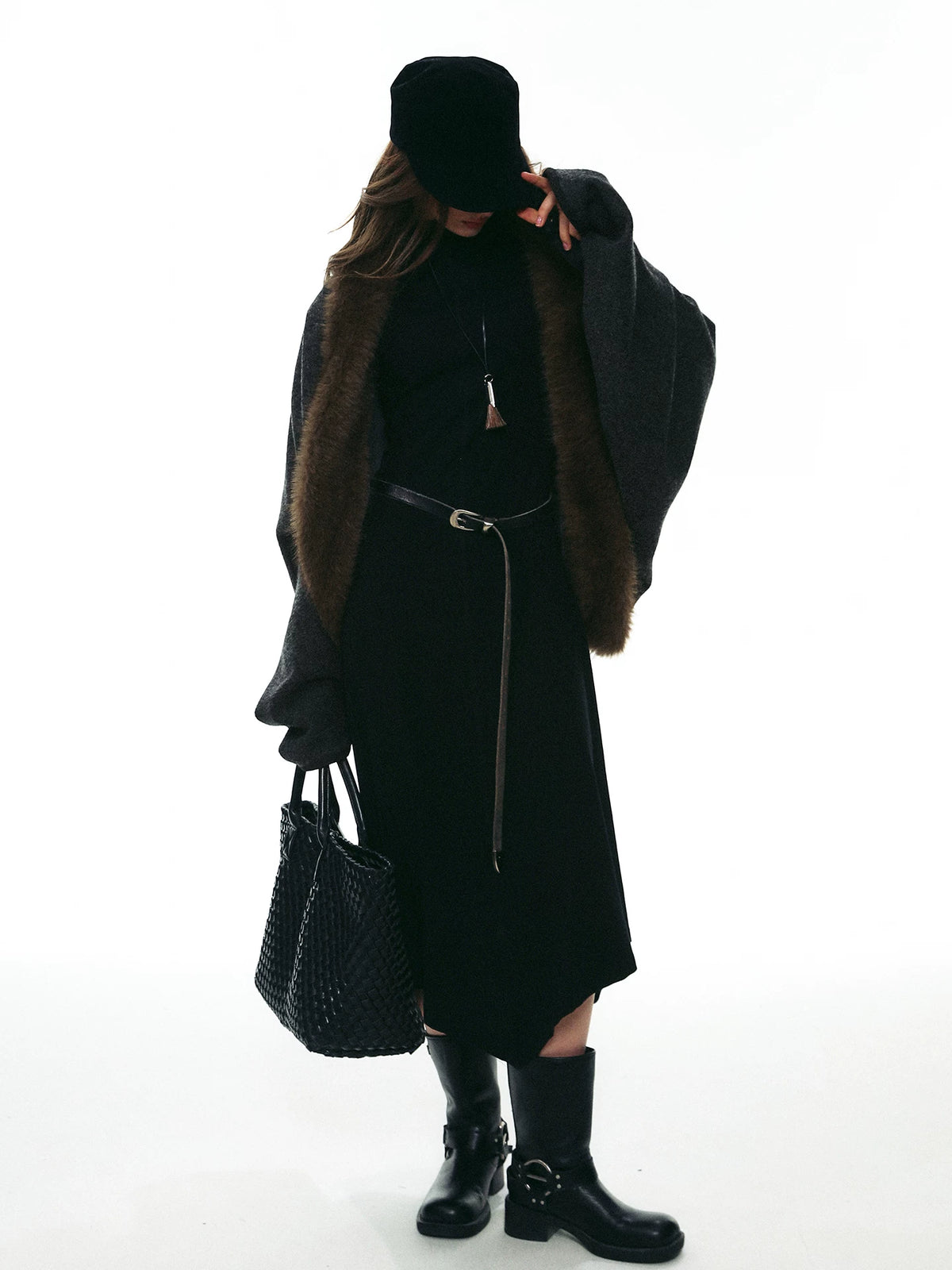 Boucle Fur Collar Jacket