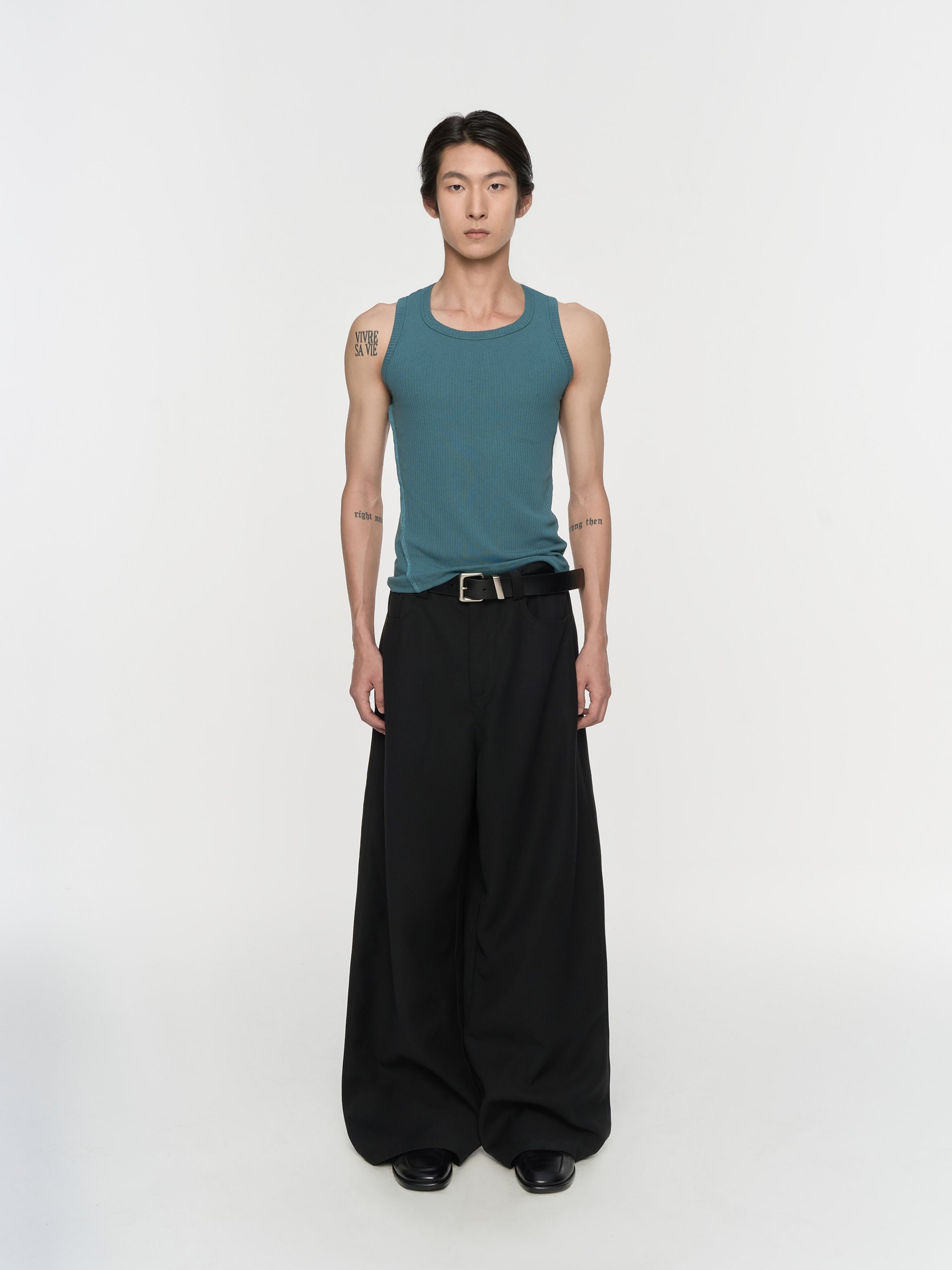 Pleated Wide-Leg Trousers