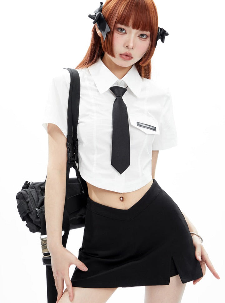 Sky High Crop Uniform Top