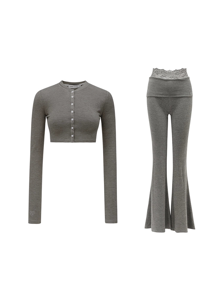 Chic Crop Top & Slim-Waist Suit Set - chiclara