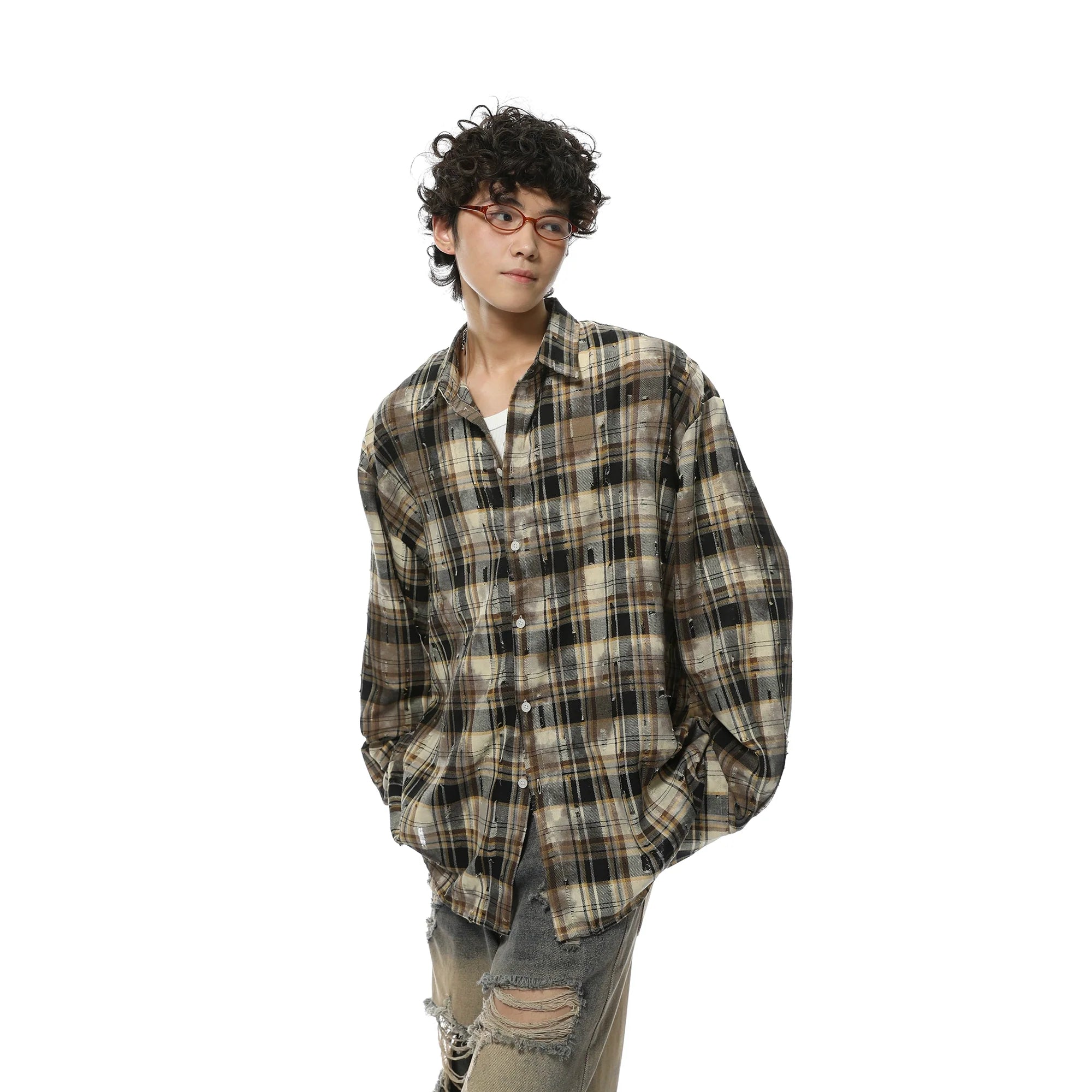 Vintage Plaid Oversized Flannel Shirt