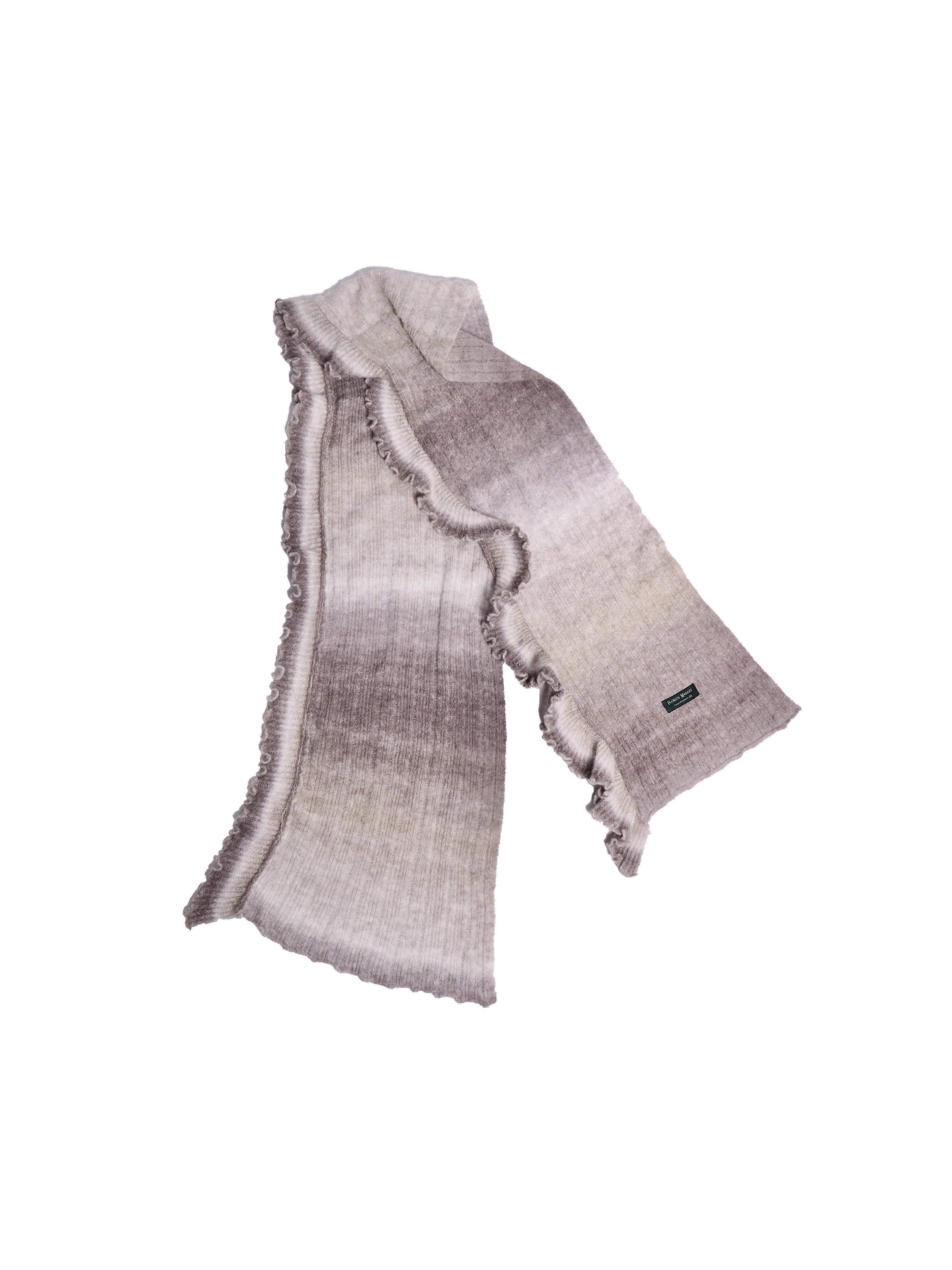 Mocha Drift Ruffle Knit Scarf