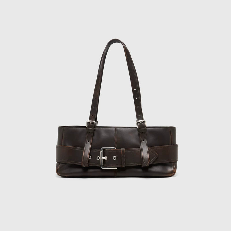 Weathered Buckle Baguette Shoulder Bag - view 4