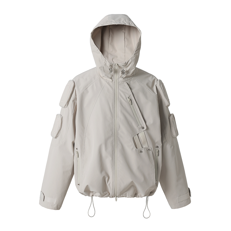 Functional Wind Multi Pocket Hooded Rushing Jacket - chiclara