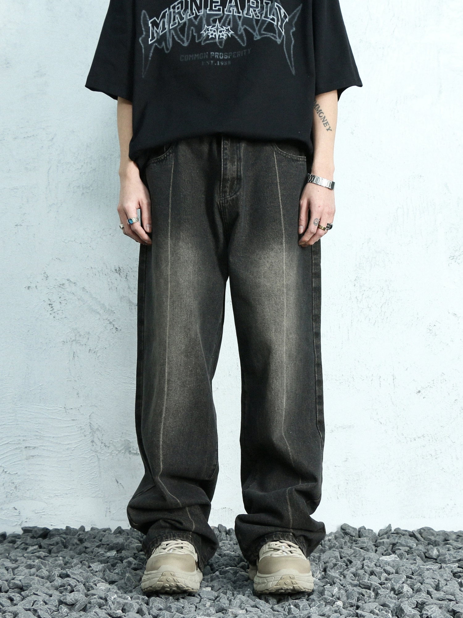 Ash Fade Wide Leg Jeans