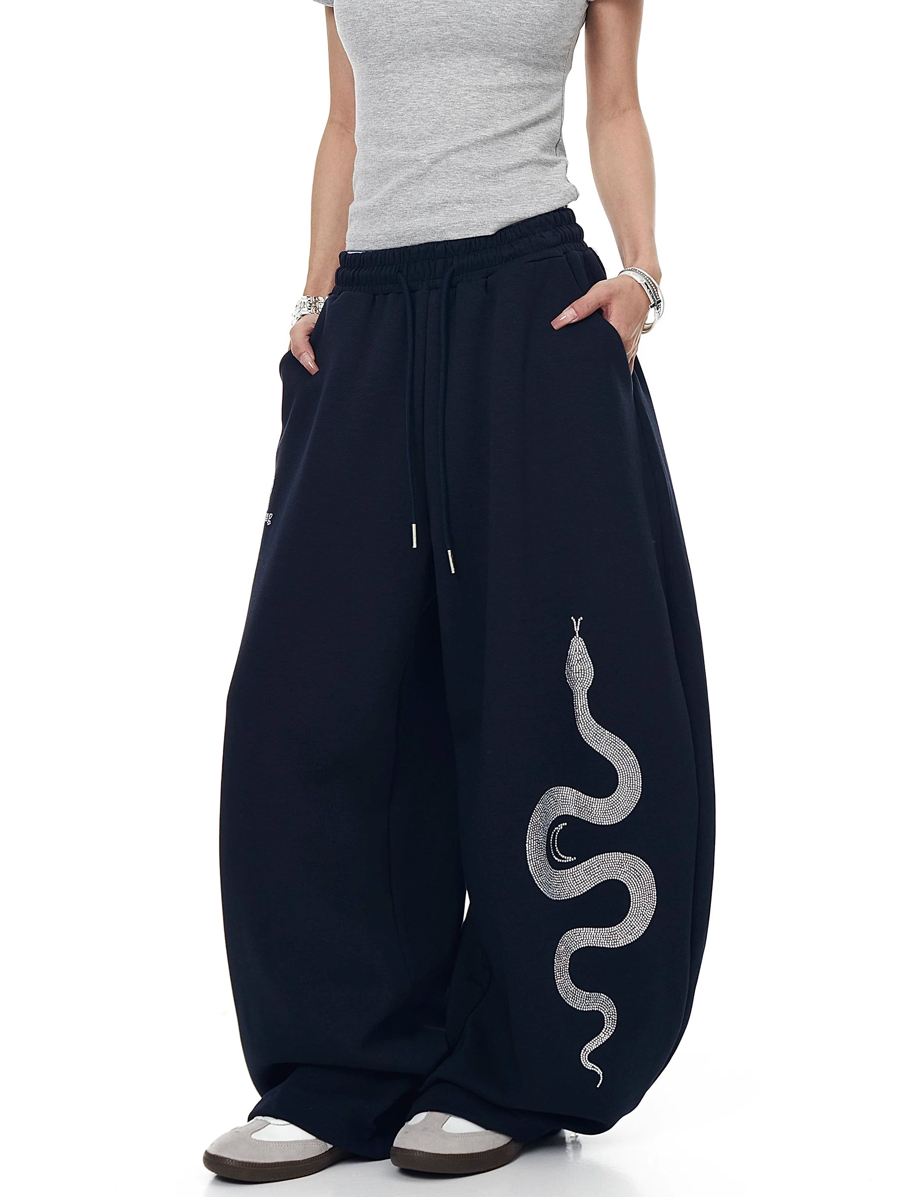 Lunar Serpent Halo Fleece Sweatpants