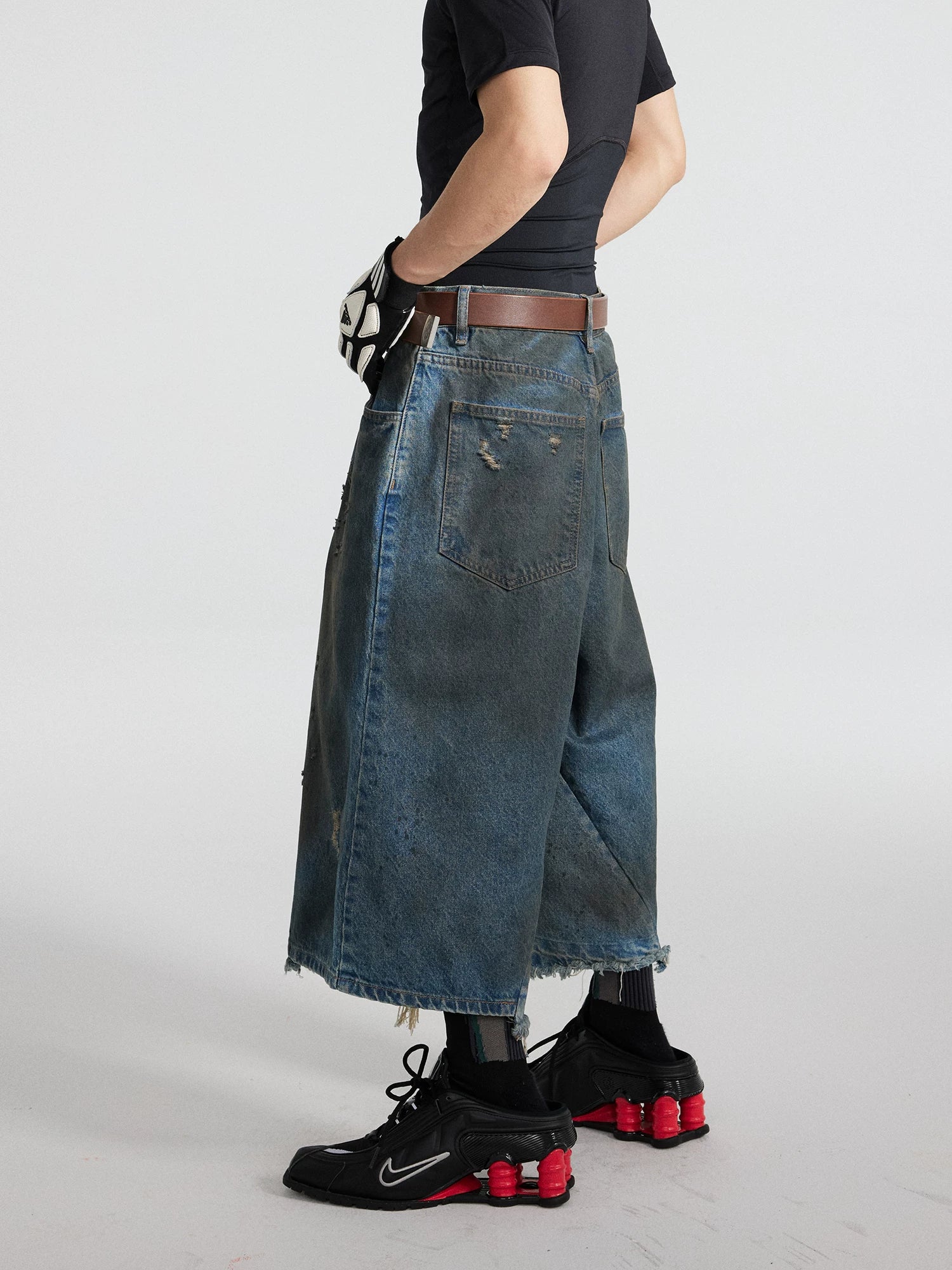 Rustfall Distressed Oilwash Gaucho Jeans
