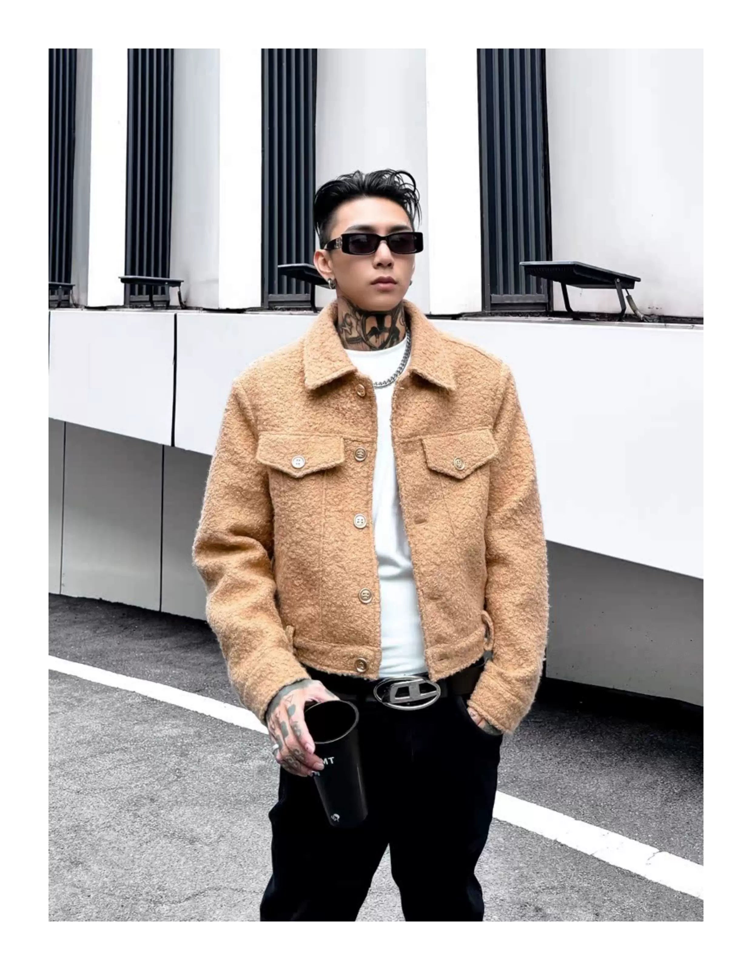 Teddy Cropped Trucker Jacket