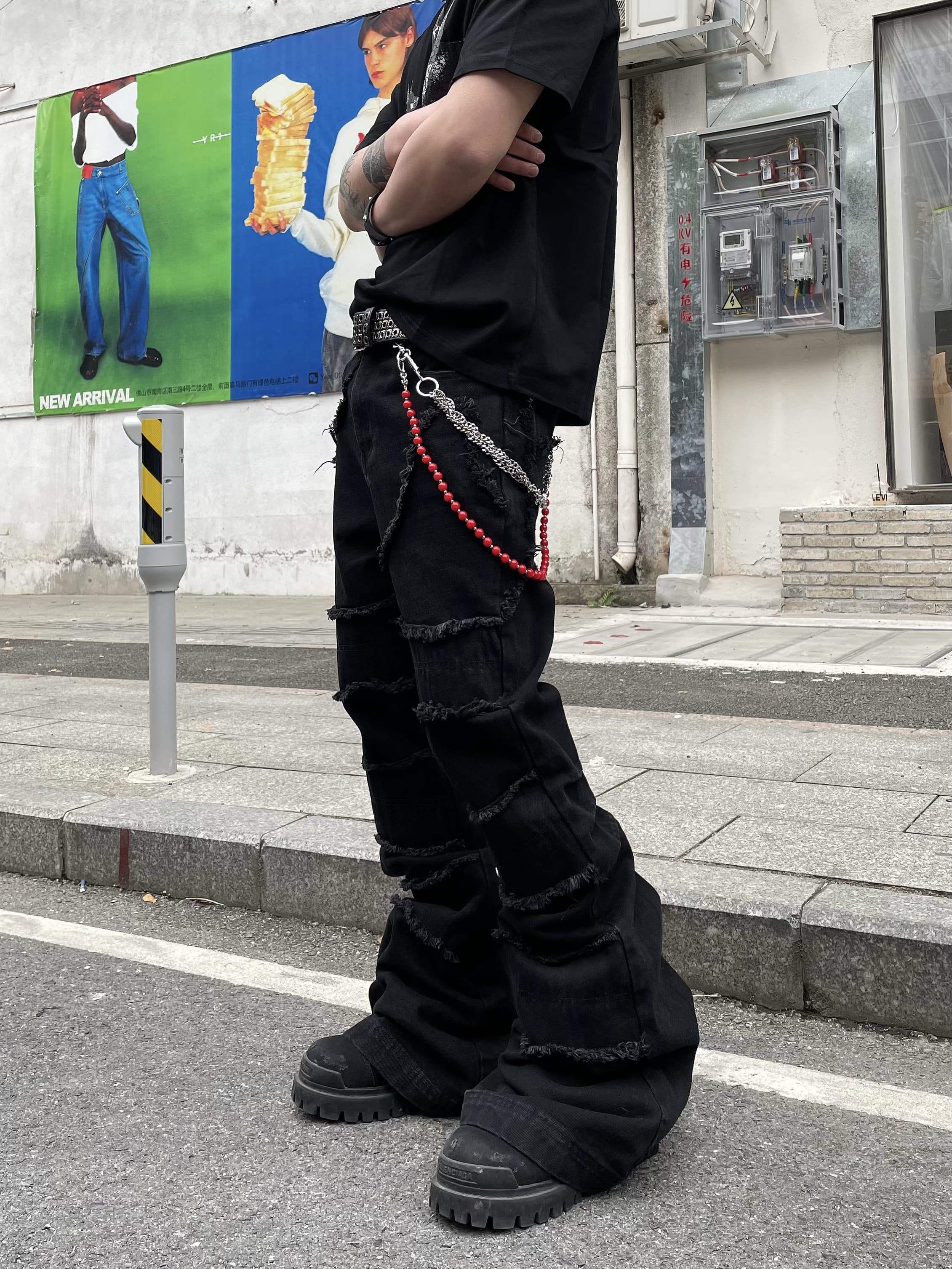 Ripped Grunge Stacked Jeans