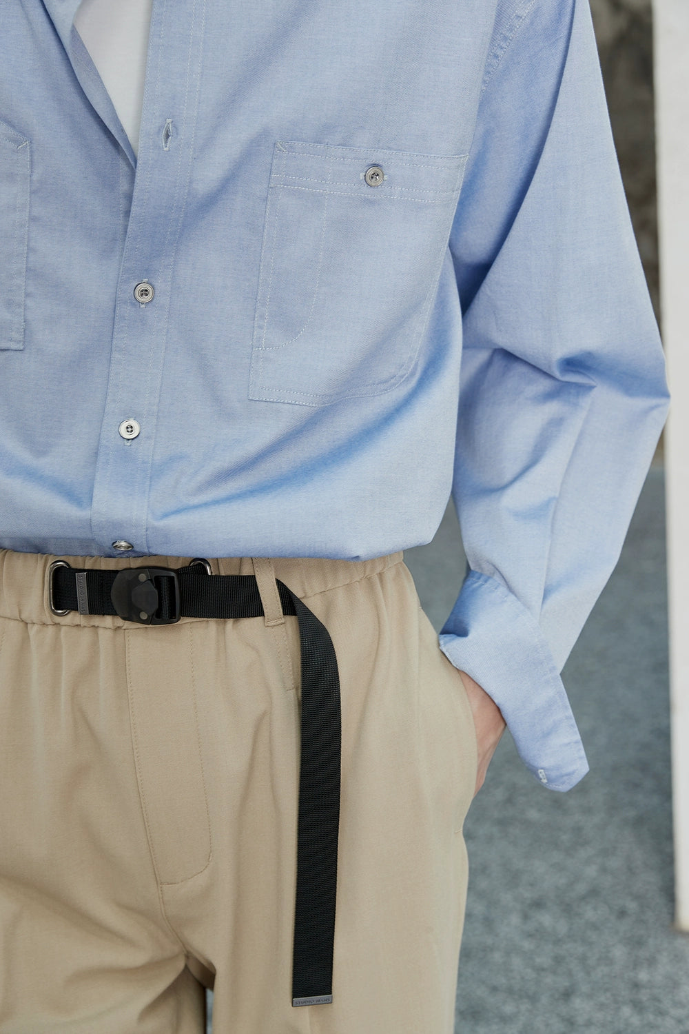 Asymmetric Pocket Oversized Shirt