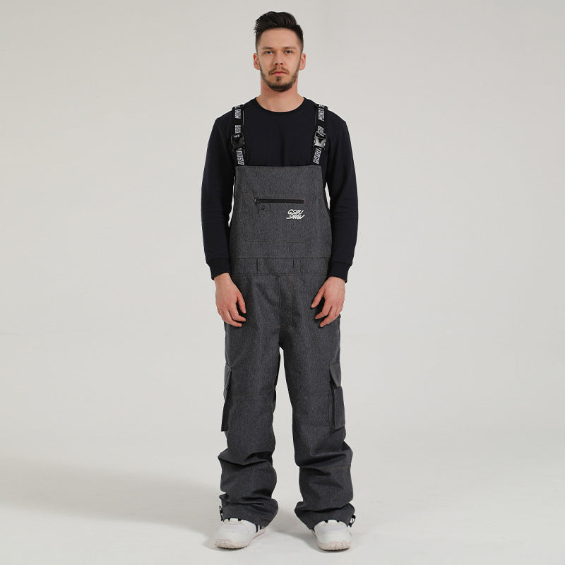 Contrast Crest Bib Snow Pants