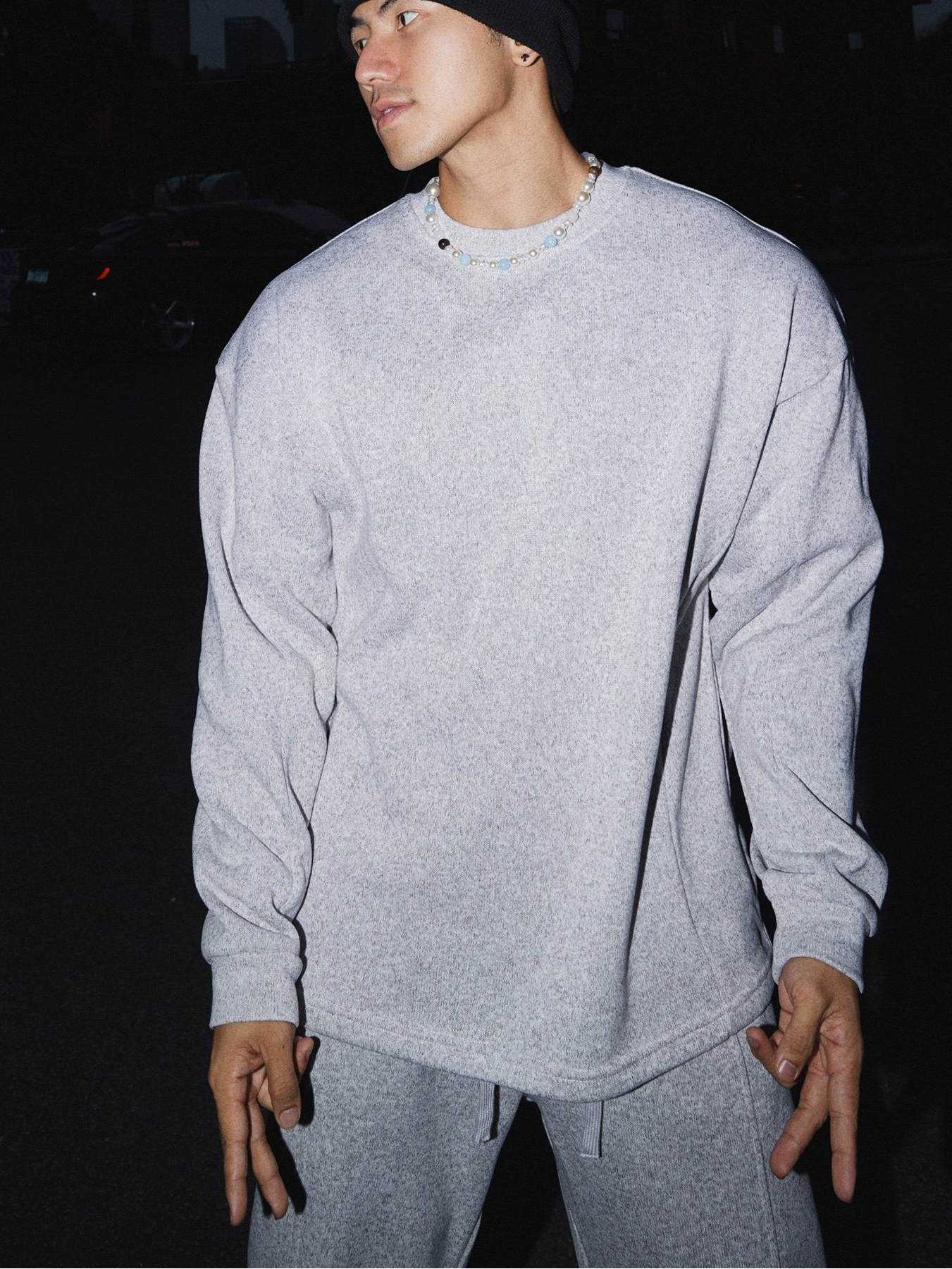 Concrete Calm Oversized Lounge Sweater and Pants Setup