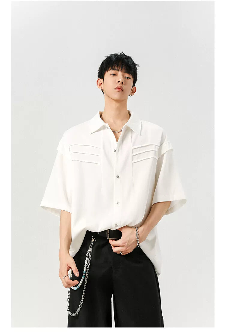 Midnight Pleat Panel Box Shirt