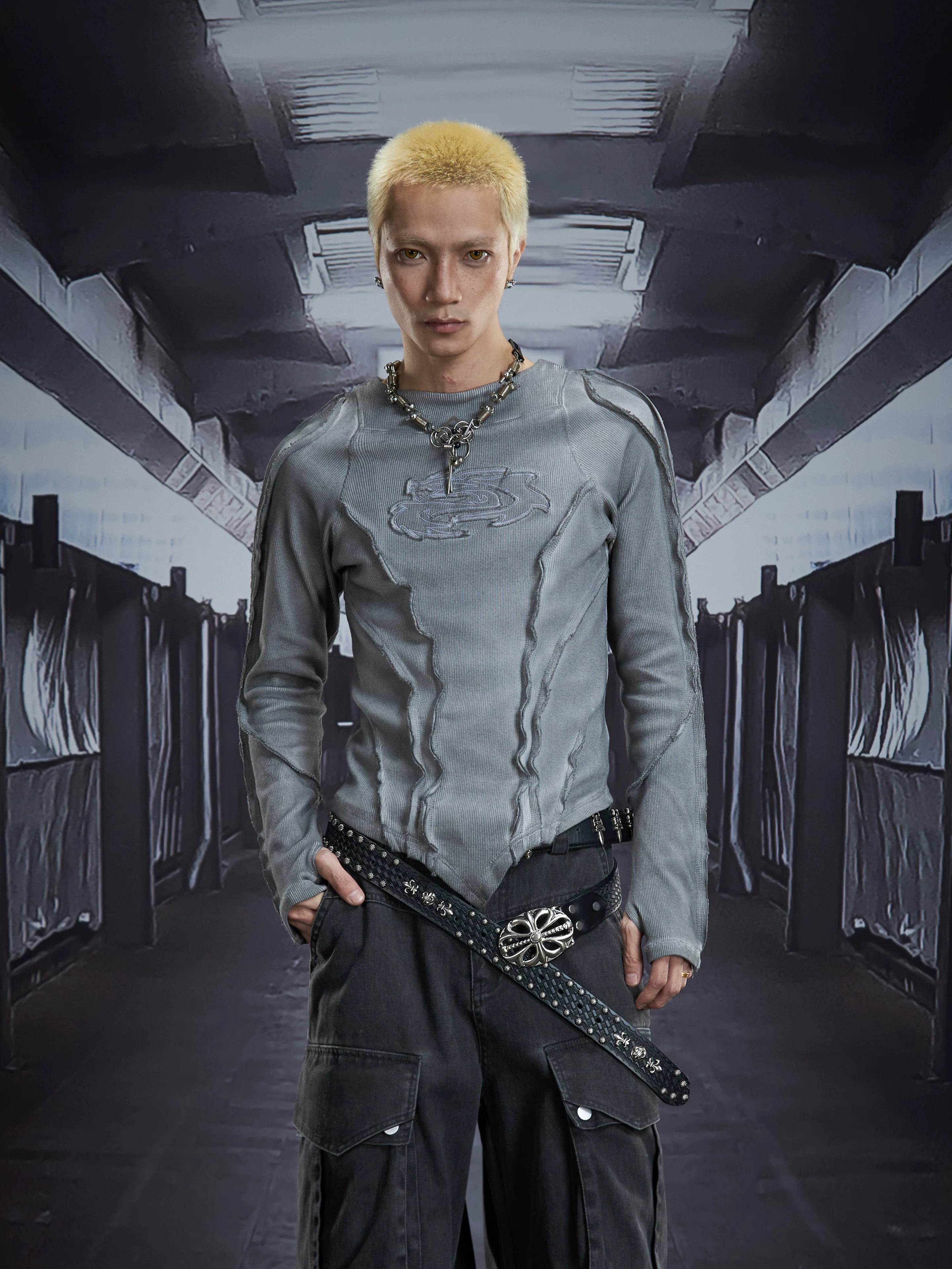 Spectral Spine Ruched Longsleeve Top