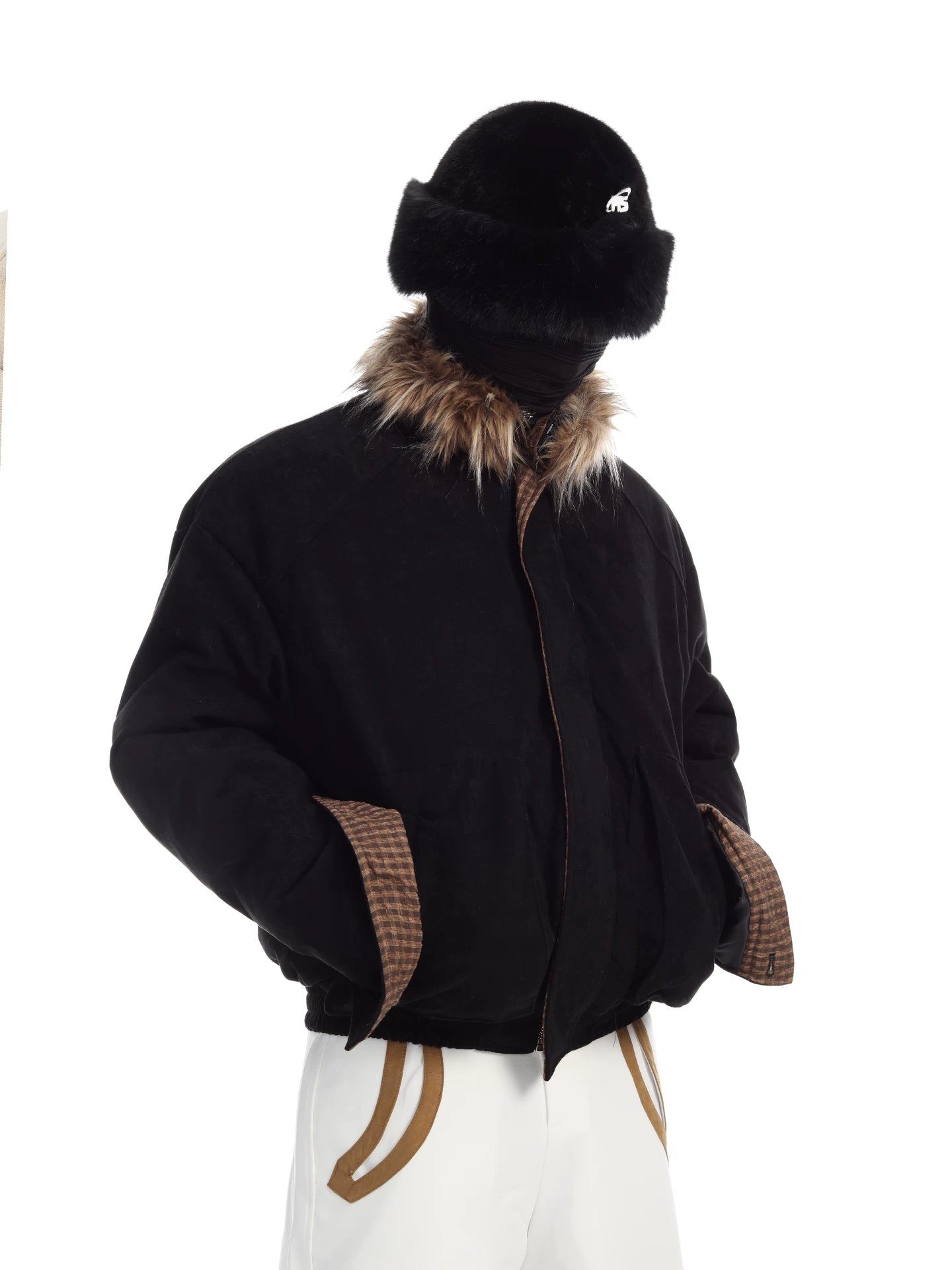 Shadow Crest Faux-Fur Collar Suede Jacket