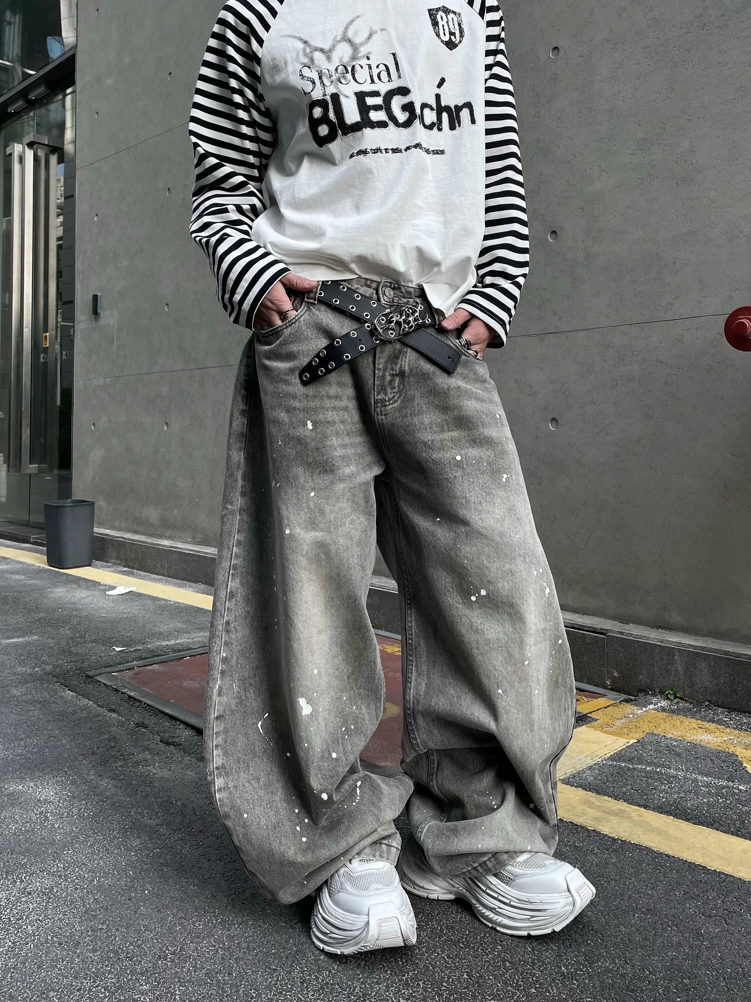 Paint Splatter Vintage Wide Leg Jeans