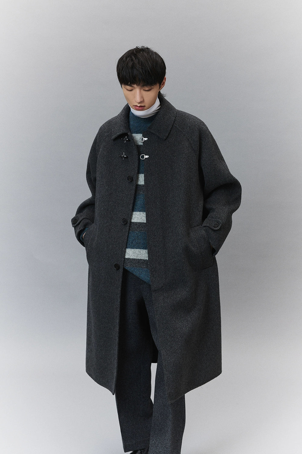 Wool Double-Faced Classic Balmacaan Coat