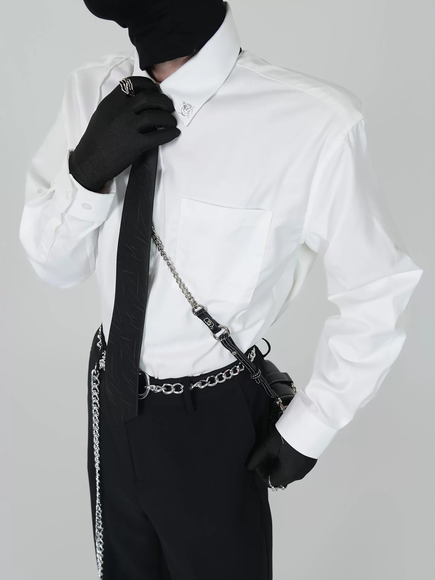 Midnight Sigil Monochrome Dress Shirt & Tie Set
