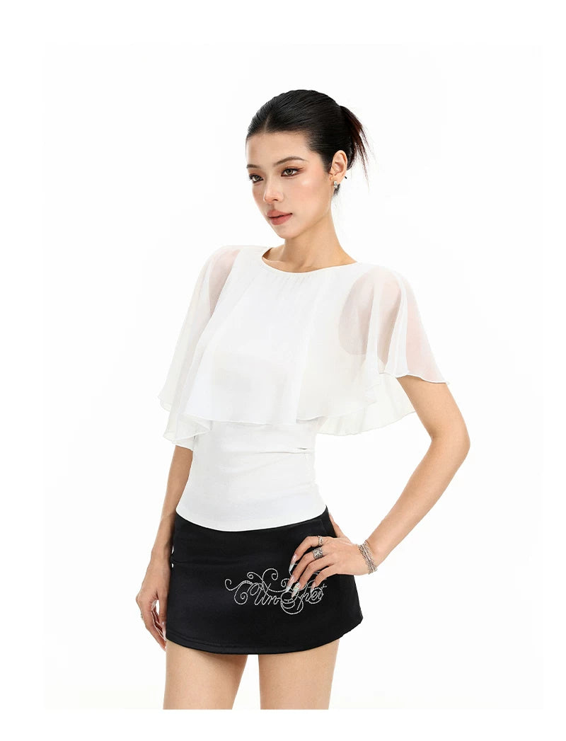 Celeste Sheer Cape Overlay Top