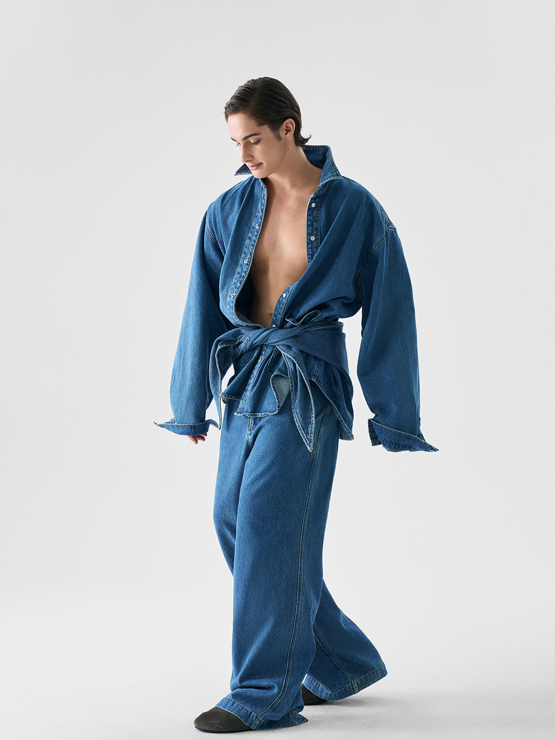 High-Quality Urban Relaxed Fit Denim Jacket and Pants Setup