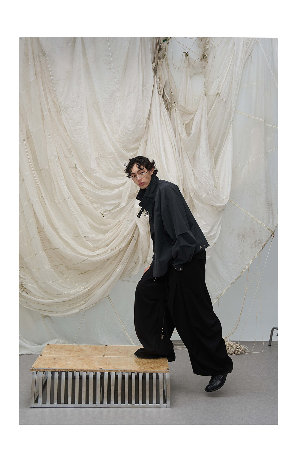 High Collar Oversized Bomber Jacket