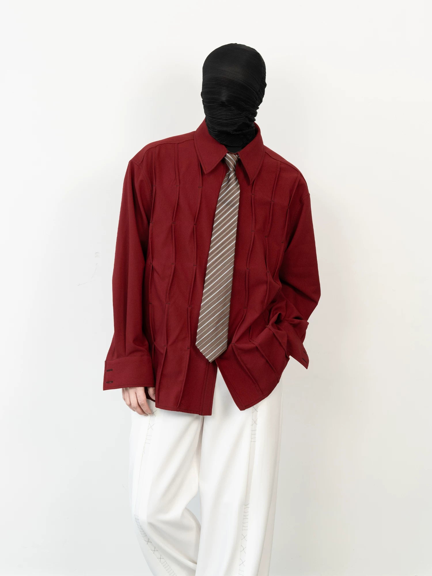 Crimson Fold Prism Shirt