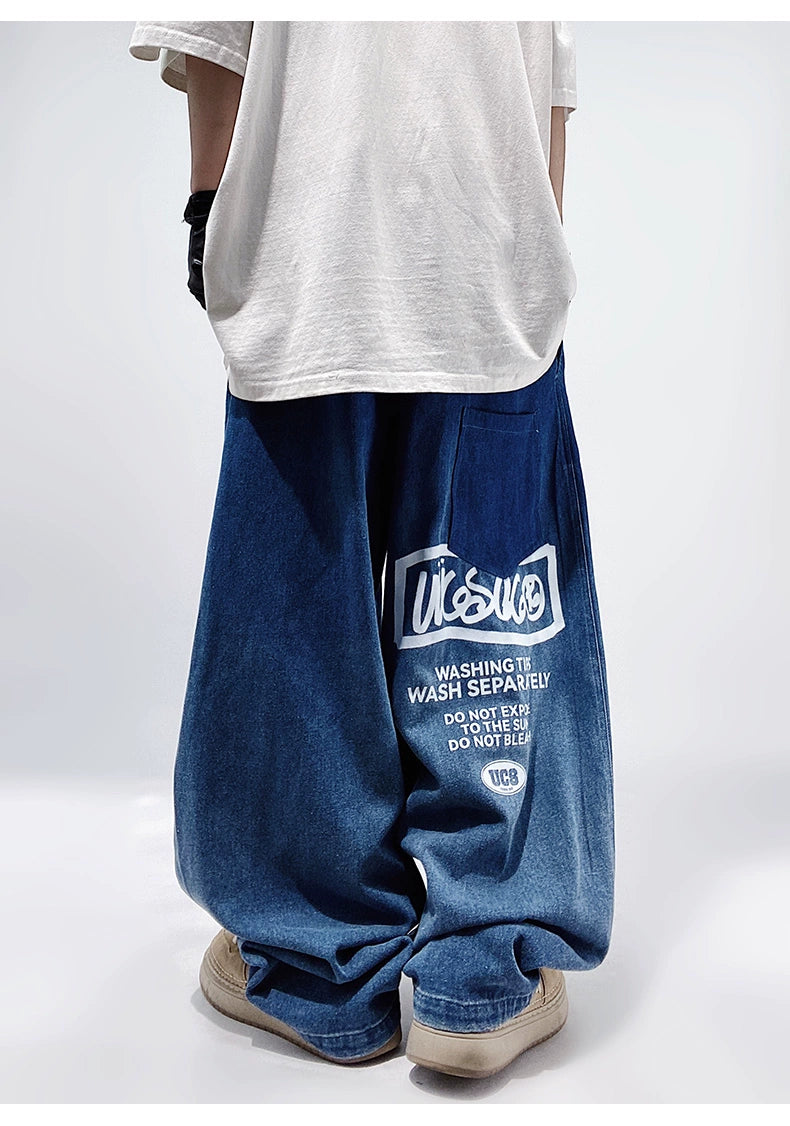 UUCSCC Laundry Tag Oversized Denim Jeans