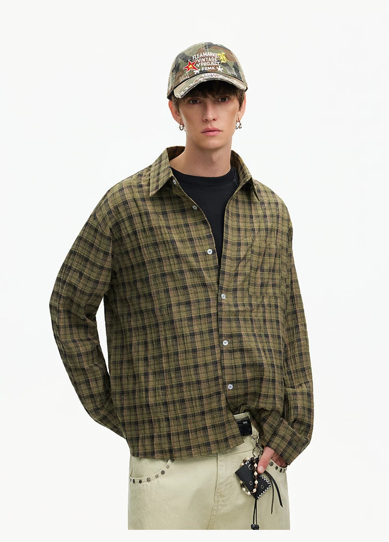 Woodland Grid Oversize Flannel Shirt