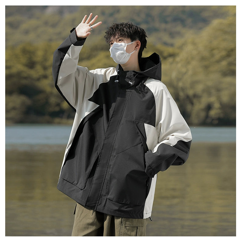 Colorblock Windproof Outdoor Jacket