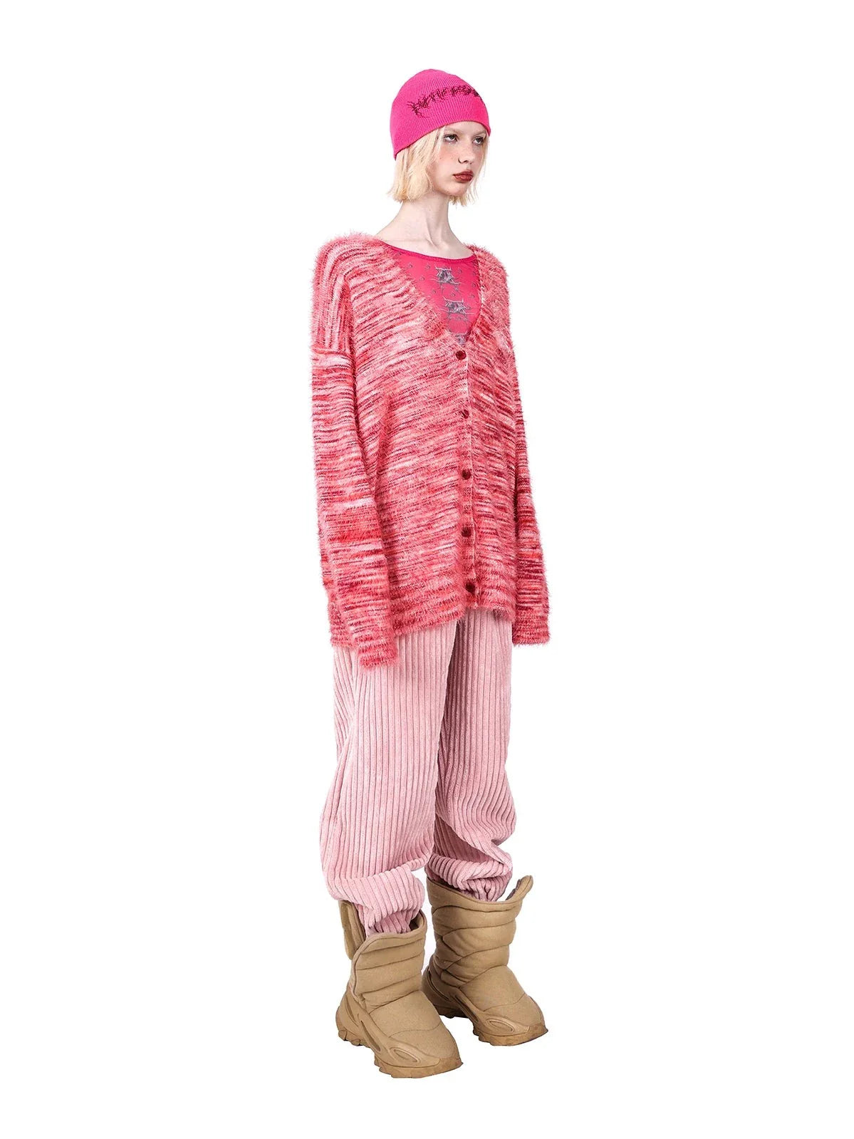 PINKSPINK Cozy Ribbed Lounge Pants - Dusty Pink