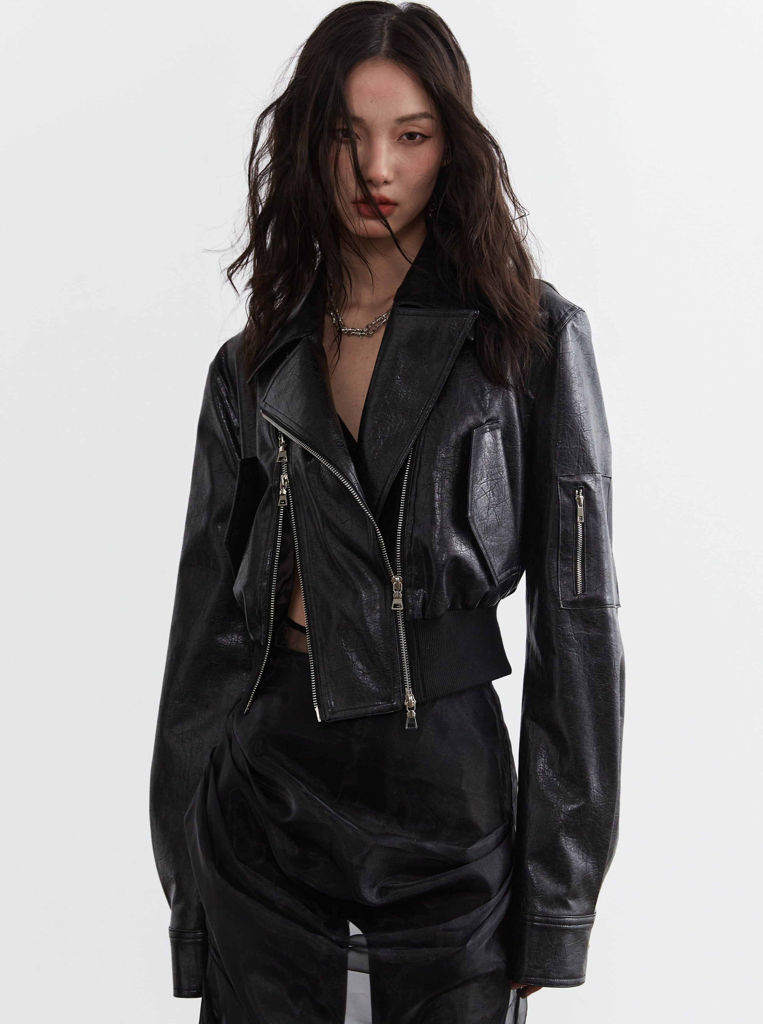 Ultra Cropped Biker Jacket