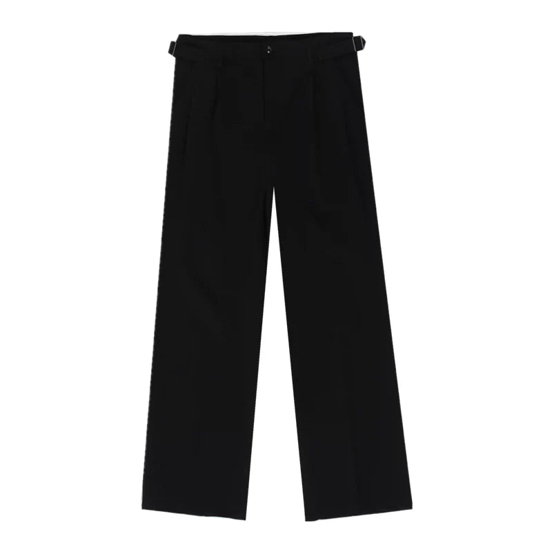 Wide-Leg Adjustable Waist Trousers
