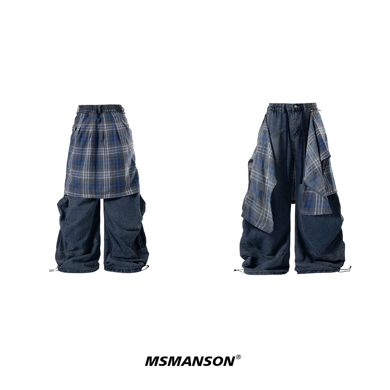 Plaid Drift Balloon Jeans