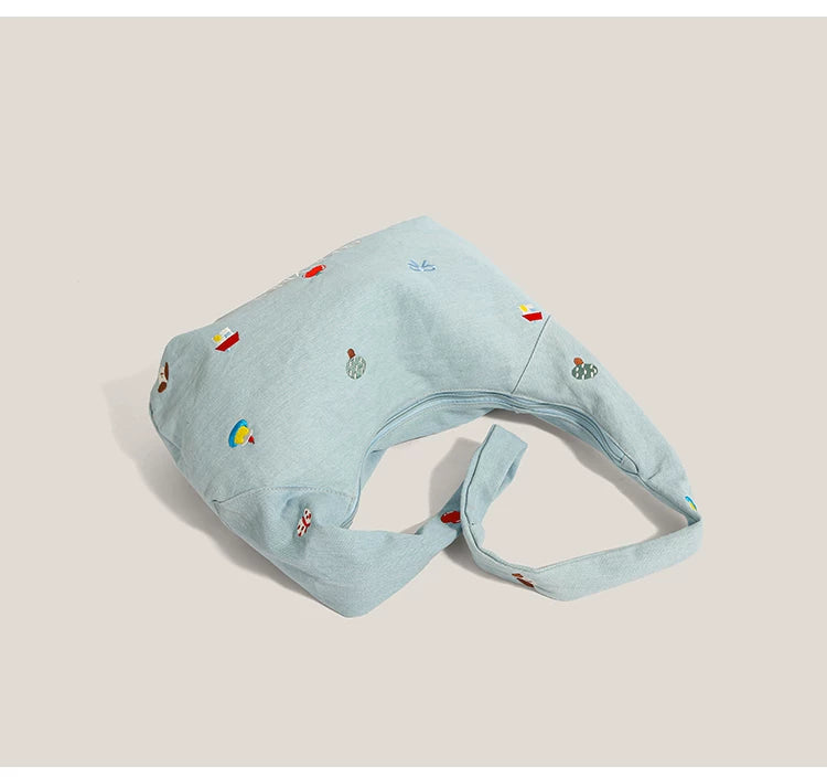 Good Vibes Embroidered Hobo