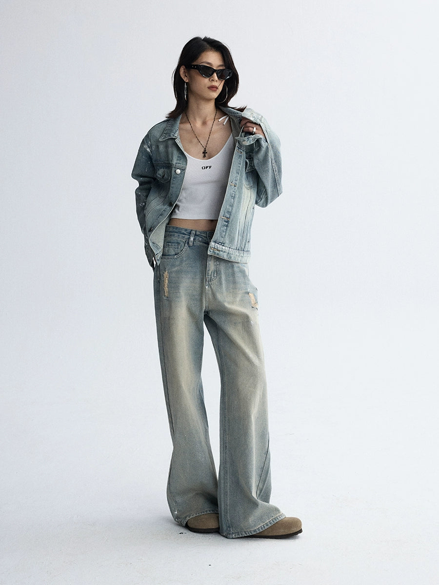 Tide‑Worn Wide‑Leg Jeans