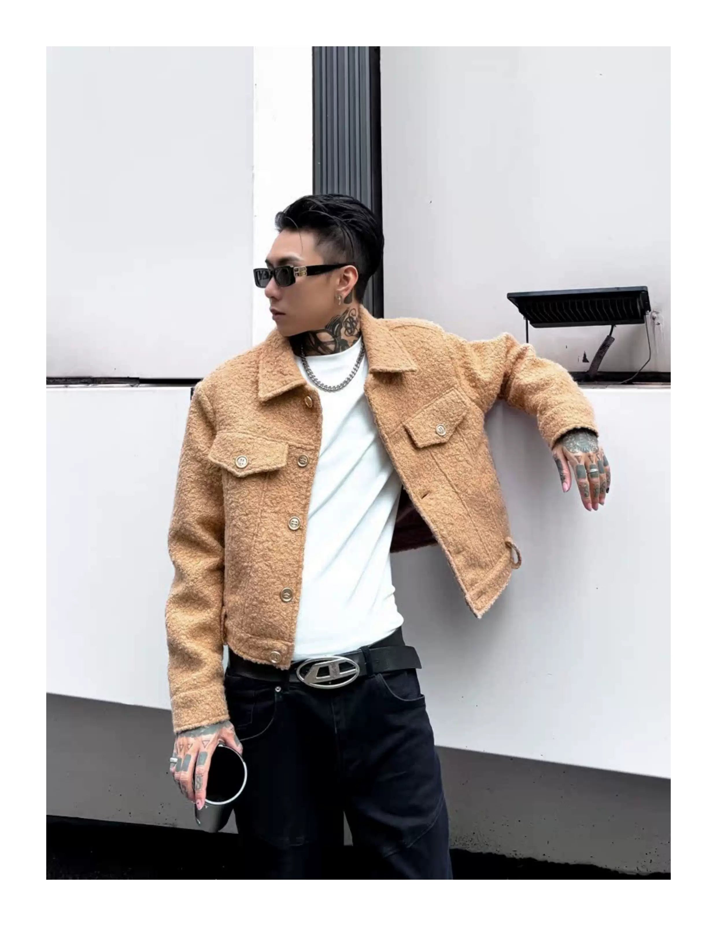 Teddy Cropped Trucker Jacket