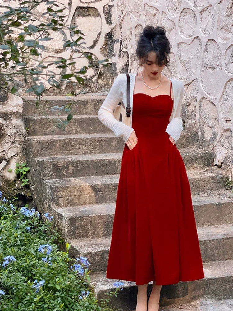Red Sweetheart Maxi Dress